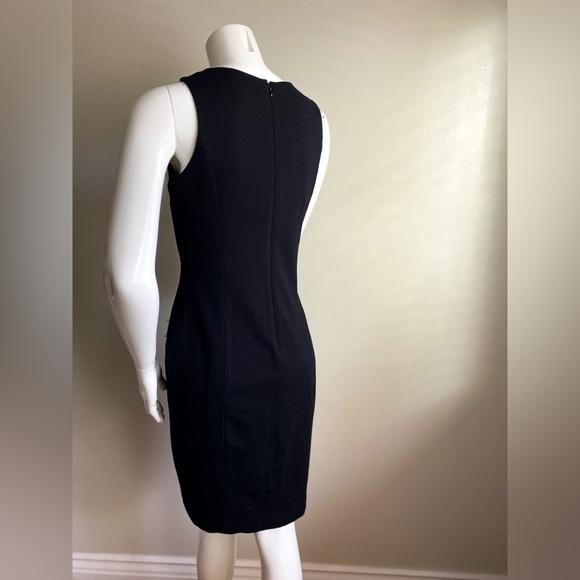 Vince Camuto Sheath Black Cream Career Formal Classy ColorBlock Sleeveless Dress - Picture 4 of 13
